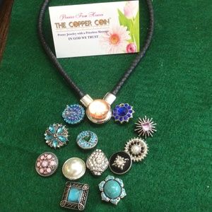 The Copper Coin necklace - Pennies from Heaven with 12 pop in stones